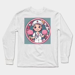 A cute nurse wearing Long Sleeve T-Shirt